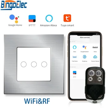 Bingoelec 3 Gang 1 Way WIFI Touch Switch Wireless Remote RF 433.92 MHZ Wall Switch Smart Home Automation Control By Tuya APP
Bingoelec 3 Gang 1 Way WIFI Touch Switch Wireless Remote RF 433.92 MHZ Wall Switch Smart Home Automation Control By Tuya APP