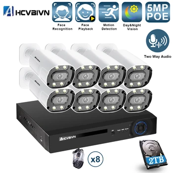 5MP POE Security Camera System Kit 8CH NVR 5MP AI Face Detection IP Camera Color Night Vision CCTV Video Surveillance NVR Set
5MP POE Security Camera System Kit 8CH NVR 5MP AI Face Detection IP Camera Color Night Vision CCTV Video Surveillance NVR Set