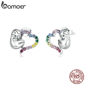 bamoer GXE885 Rainbow Color Heart Stud Earrings for Women 925 Sterling Silver Sloth Animal Ear Pink Fine Jewelry Brincos Arete
bamoer GXE885 Rainbow Color Heart Stud Earrings for Women 925 Sterling Silver Sloth Animal Ear Pink Fine Jewelry Brincos Arete