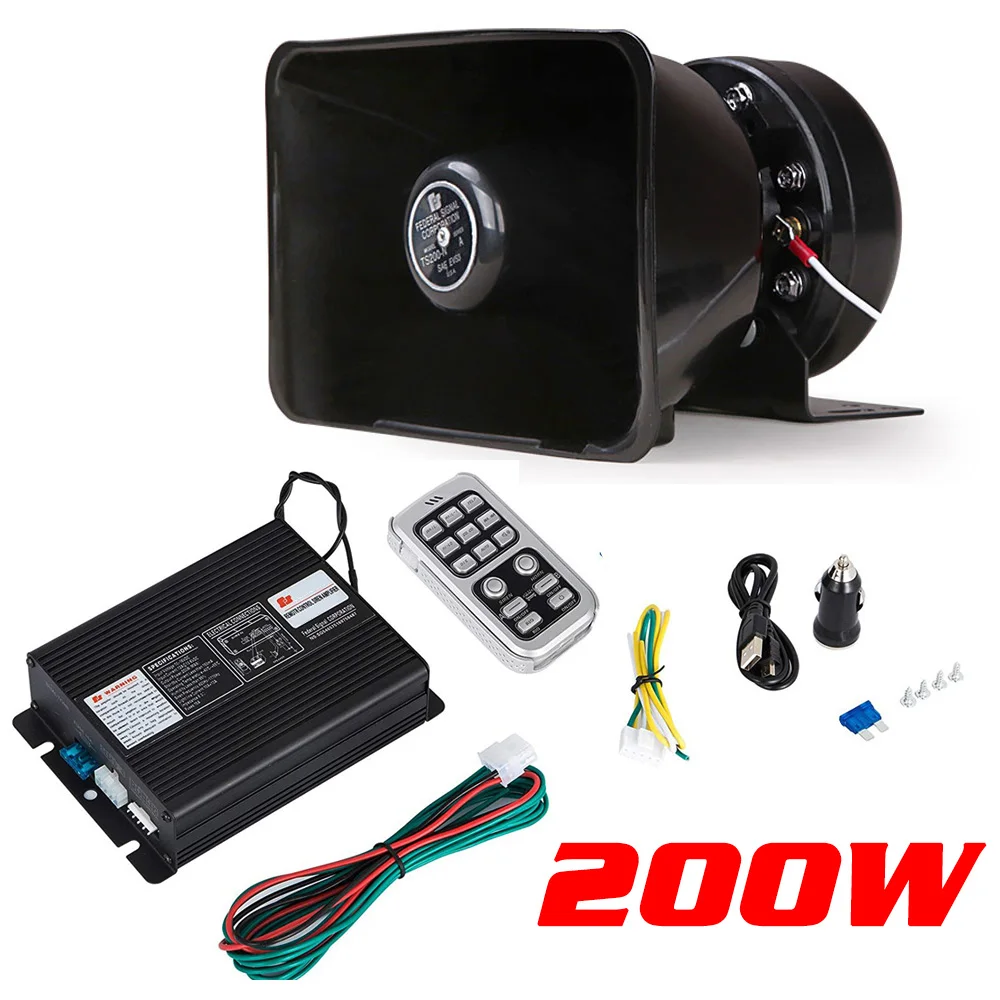 200W 14 Sound Car Siren Speaker and Truck Warning Alarm Police Siren Horn Ambulance Emergency Electronic Horn Kit PA MIC System
200W 14 Sound Car Siren Speaker and Truck Warning Alarm Police Siren Horn Ambulance Emergency Electronic Horn Kit PA MIC System
