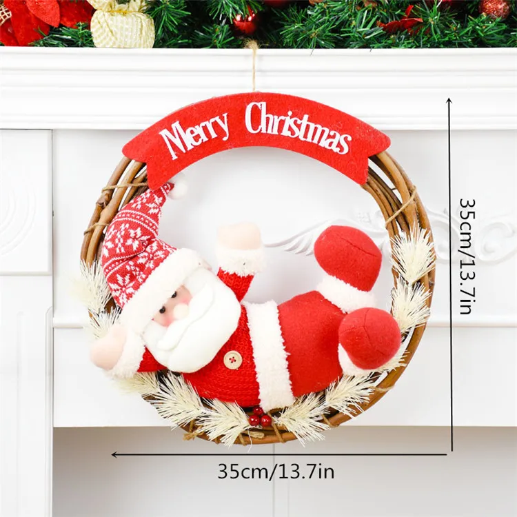 red christmas tree decorations santa claus snowman wreath natal