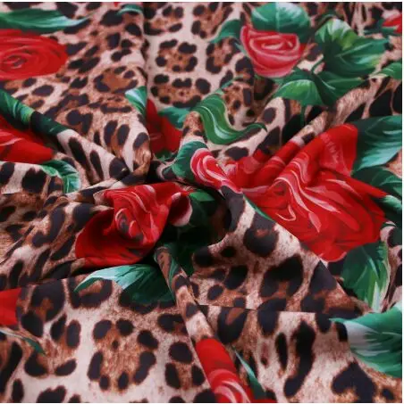 Leopard and Rose Print Soft Polyester Cady Fabric for Woman Spring Summer Autumn Cady Godet Dress Skirt Shirt Sewing DIY-AF972
Leopard and Rose Print Soft Polyester Cady Fabric for Woman Spring Summer Autumn Cady Godet Dress Skirt Shirt Sewing DIY-AF972