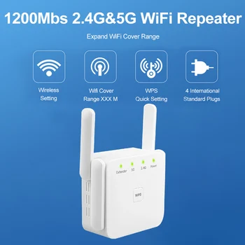 KEBIDU 1200Mbps Wireless WiFi Repeater Booster 2.4G/5Ghz Wi-Fi Amplifier Signal Wi Fi Long Range Extender 802.11ac Access Point
KEBIDU 1200Mbps Wireless WiFi Repeater Booster 2.4G/5Ghz Wi-Fi Amplifier Signal Wi Fi Long Range Extender 802.11ac Access Point