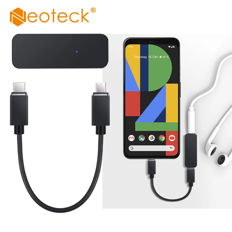 ЦАП Neoteck 192 кГц USB C на 3 5 мм черный/серебристый | Электроника