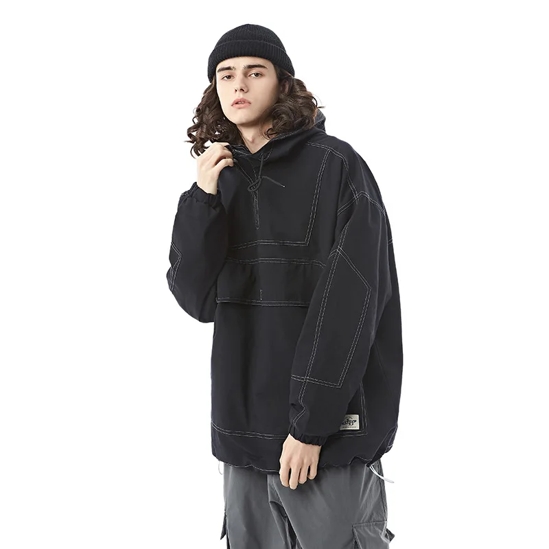 Wu Air Spring Hooded Windproof Coat Men's Europe And America Popular Brand Pullover Semi-Zipper Youth Workwear Loose-Fit Raincoa
Wu Air Spring Hooded Windproof Coat Men's Europe And America Popular Brand Pullover Semi-Zipper Youth Workwear Loose-Fit Raincoa
