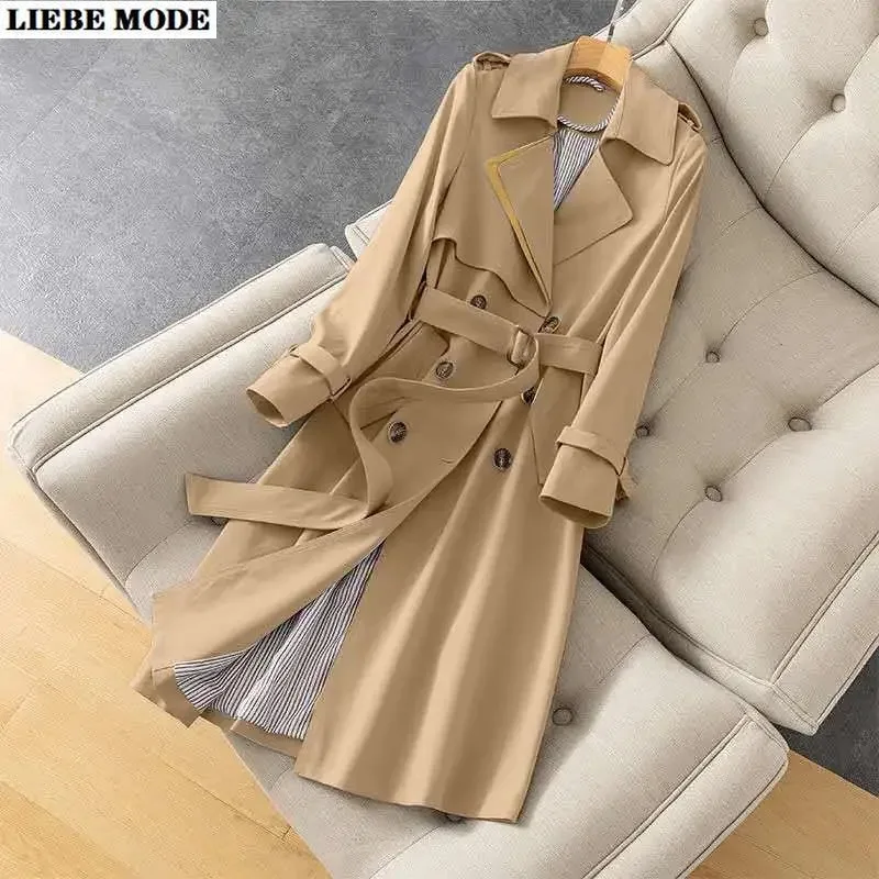 Women's Spring Autumn Jacket Beige Double Breasted Windbreaker with Belt Korean Khaki Black Navy Blue Trench Coat for Women
Women's Spring Autumn Jacket Beige Double Breasted Windbreaker with Belt Korean Khaki Black Navy Blue Trench Coat for Women