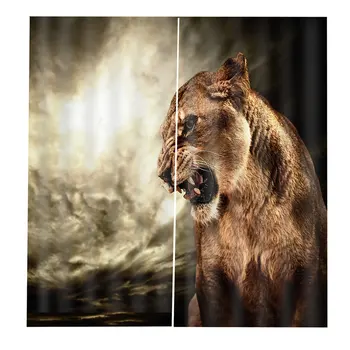 Cartoon Blackout 3D Window Curtain raging Lion print Cushion Curtain 140*100cm Modern Home Decoration Living Room Bedroom
Cartoon Blackout 3D Window Curtain raging Lion print Cushion Curtain 140*100cm Modern Home Decoration Living Room Bedroom