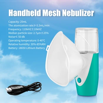 M-edicine Inhaler Atmoizer with Masks for Kids/Adult Asthma Handheld Mesh Nebulizer Vaporiser Steam Atomizing Humidifier