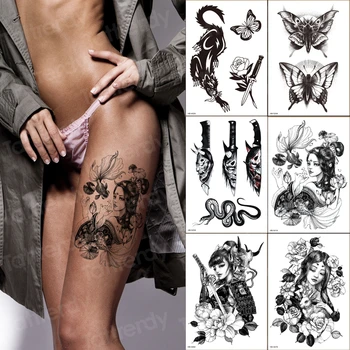 6pcs Waterproof Temporary Tattoo Sticker Japanese Geisha butterfly Flash Tattoos Leopard Wolf Tiger Body Art Arm Fake Tatoo Men
6pcs Waterproof Temporary Tattoo Sticker Japanese Geisha butterfly Flash Tattoos Leopard Wolf Tiger Body Art Arm Fake Tatoo Men