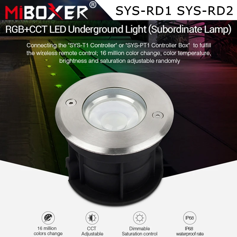Светодиодный подземный светильник Miboxer 5 Вт/9 Вт светодиодный RGB + CCT ПОДЧИНЕННЫЙ IP68