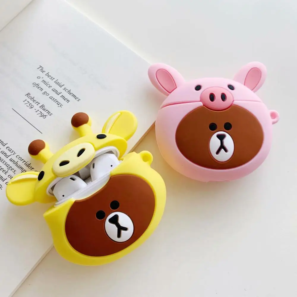 For Airpods 2 Case Silicone Cartoon bear Cover for Apple Air pods Cute Earphone Case 3D Headphone case for Earpods Accessories
For Airpods 2 Case Silicone Cartoon bear Cover for Apple Air pods Cute Earphone Case 3D Headphone case for Earpods Accessories