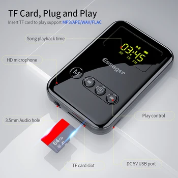 K6 Bluetooth 5.0 Adapter Wireless High definition LED digital display Audio Receiver Transmitter
K6 Bluetooth 5.0 Adapter Wireless High definition LED digital display Audio Receiver Transmitter