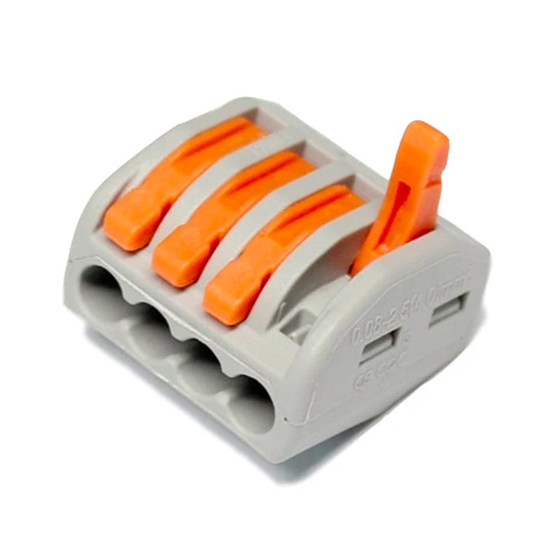 PCT-214 Universal Compact Wire Wiring Connector 4 pin Conductor Terminal Block With Lever 0.08-2.5mm2
PCT-214 Universal Compact Wire Wiring Connector 4 pin Conductor Terminal Block With Lever 0.08-2.5mm2