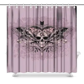 Vintage Skull Heart with Rose on Dusty Mauve Background Home Decor Waterproof Polyester Bathroom Shower Curtain Bath Decorations
Vintage Skull Heart with Rose on Dusty Mauve Background Home Decor Waterproof Polyester Bathroom Shower Curtain Bath Decorations