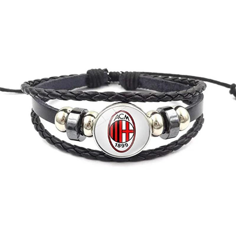 Retro Serie AC Milan Soccer Club Badge Beaded Woven Leather Bracelet Football Sport Wristband for Fans
Retro Serie AC Milan Soccer Club Badge Beaded Woven Leather Bracelet Football Sport Wristband for Fans