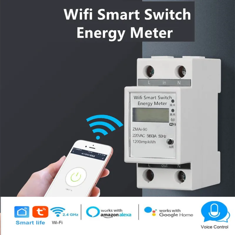 110-250V WiFi Smart Metering Energy Meter Tuya/smart Life APP Din Rail Single-phase Smart WIFI Metering Switch
110-250V WiFi Smart Metering Energy Meter Tuya/smart Life APP Din Rail Single-phase Smart WIFI Metering Switch
