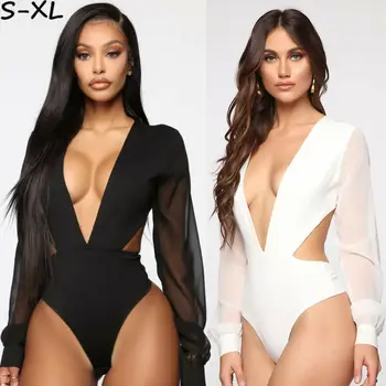 Fashion Women Sexy Summer Unique Hollow Out Design Sheer V-Neck Romper Backless Jumpsuit Mesh Long Sleeve Club Bodysuit Playsuit
Fashion Women Sexy Summer Unique Hollow Out Design Sheer V-Neck Romper Backless Jumpsuit Mesh Long Sleeve Club Bodysuit Playsuit