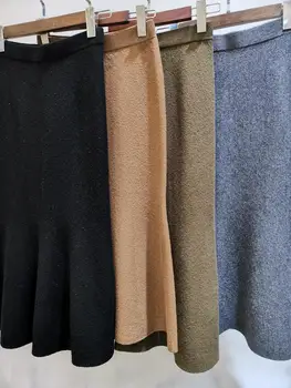 Autumn Winter New wool Women knitted Midi skirt ladies fishtail long skirts female clothes Korean style
Autumn Winter New wool Women knitted Midi skirt ladies fishtail long skirts female clothes Korean style