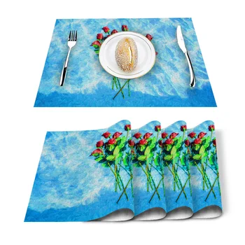 Basin Rose Flower Placemat for Dining Table Non-slip and Heat-insulating Table Mat Table Decoration Placemat 
Basin Rose Flower Placemat for Dining Table Non-slip and Heat-insulating Table Mat Table Decoration Placemat