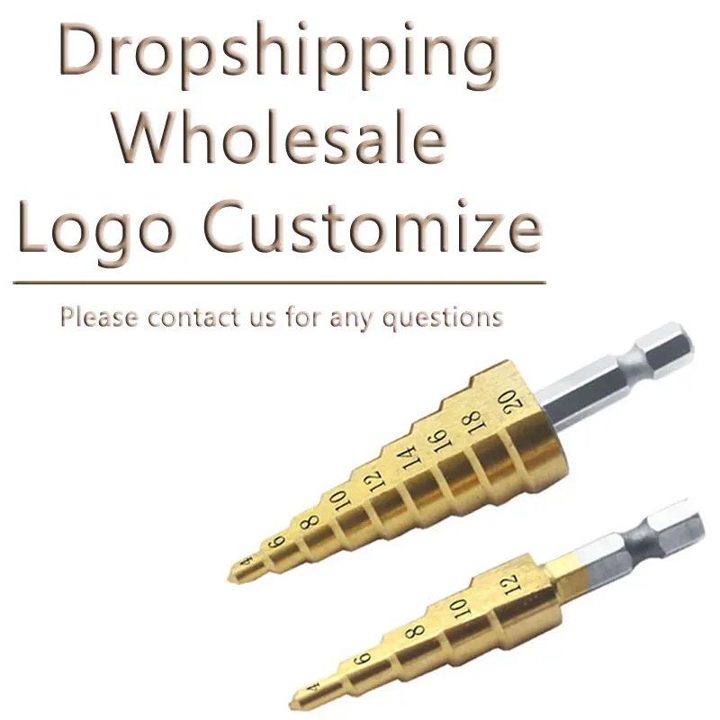 Step Drill Bit Set Cone Hole Cutter Taper Metric 4 - 12 / 20mm 1 / 4 "Titanium Coated Metal Hex Core VIP Dropshipping
Step Drill Bit Set Cone Hole Cutter Taper Metric 4 - 12 / 20mm 1 / 4 "Titanium Coated Metal Hex Core VIP Dropshipping