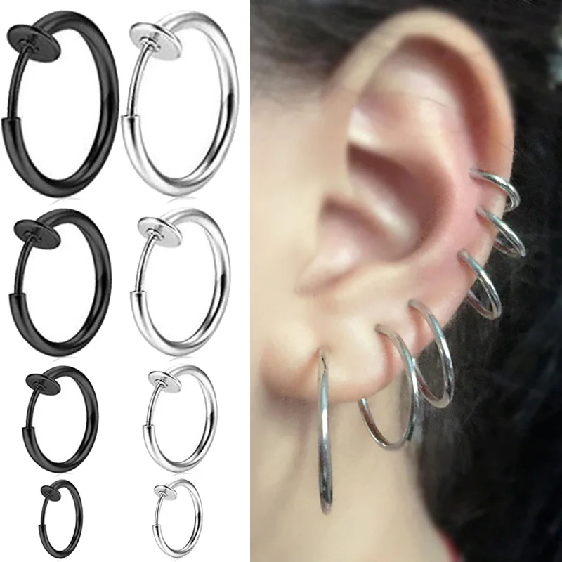Hoop Clip on Earrings Step Diameter Circle Earring Punk Clip Stealth Spring Small Helix Retractable Ring Cuff Ear Ring Hoops
Hoop Clip on Earrings Step Diameter Circle Earring Punk Clip Stealth Spring Small Helix Retractable Ring Cuff Ear Ring Hoops
