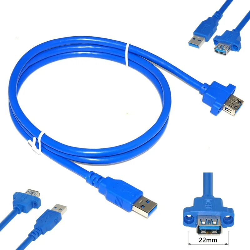 USB 3.0 A Type Type-A Male to Female Extension Interface Converter Cable Data Cord with Panel Mount Screws Holes
USB 3.0 A Type Type-A Male to Female Extension Interface Converter Cable Data Cord with Panel Mount Screws Holes