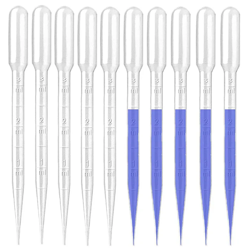 100PCS 1ML 2ML 3ML Transparent Pipettes Disposable Safe Plastic Eye Dropper Transfer Graduated Clear |