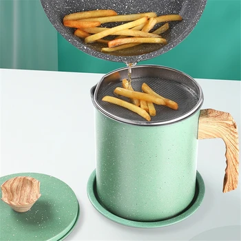 1.4L 1.7L Green Oil Container Kettle with 304 Stainless Steel Strainer Kitchen Cooking Grease Filter Oil Fat Separator Bottle
1.4L 1.7L Green Oil Container Kettle with 304 Stainless Steel Strainer Kitchen Cooking Grease Filter Oil Fat Separator Bottle
