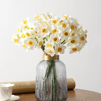 artificial flowers bouquet high quality daffodil white silk fake flowers for wedding home decoration accessories faux flowers
artificial flowers bouquet high quality daffodil white silk fake flowers for wedding home decoration accessories faux flowers
