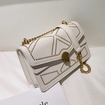 Rivet Flap Crossbody bag 2020 Fshion New High-quality PU Leather Women's Designer Handbag Lock Chain Shoulder Messenger Bag
Rivet Flap Crossbody bag 2020 Fshion New High-quality PU Leather Women's Designer Handbag Lock Chain Shoulder Messenger Bag
