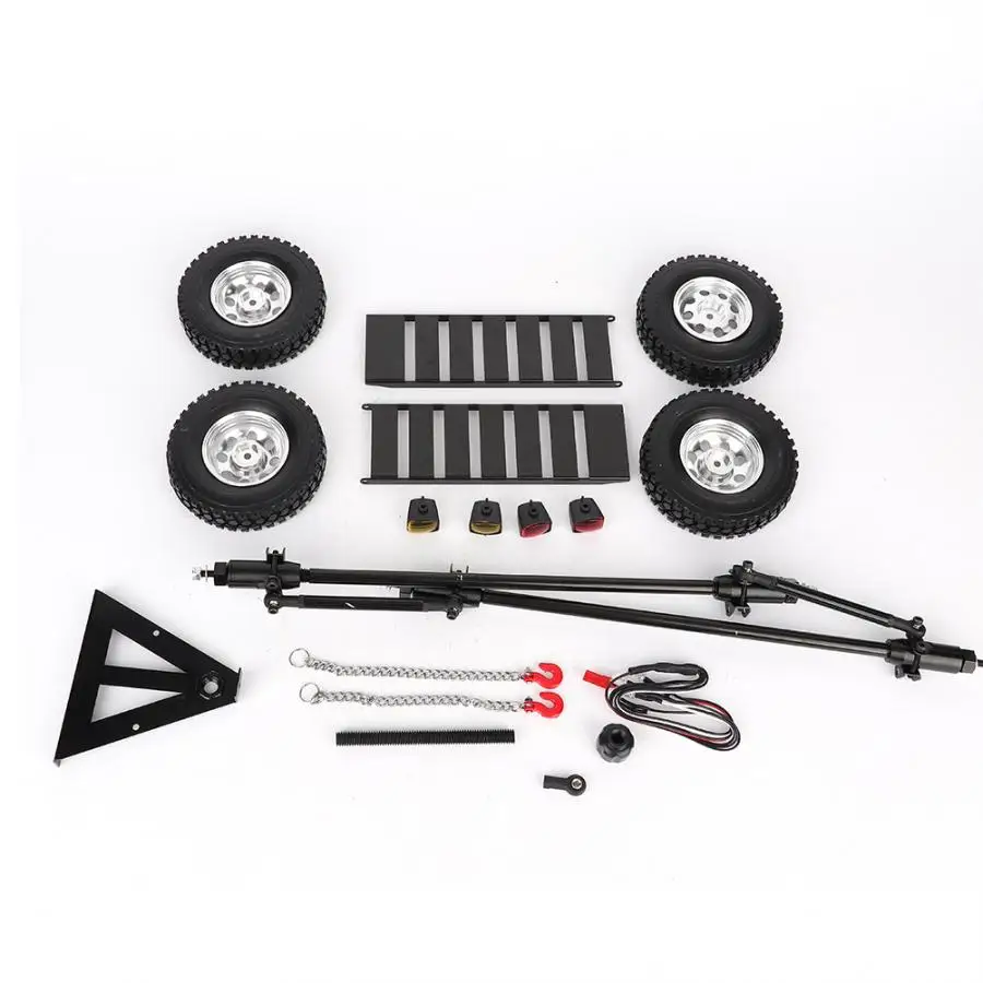 Hot Metal Heavy Duty Trail Car Trailer Accessory with Four Tires Fit for Traxxas TRX4 Axial Scx10 90046 90047 CC01 D90 1/10 RC C
Hot Metal Heavy Duty Trail Car Trailer Accessory with Four Tires Fit for Traxxas TRX4 Axial Scx10 90046 90047 CC01 D90 1/10 RC C