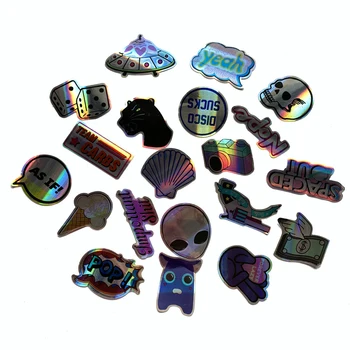 

20pcs ET Weird Laser Dazzling Colour Flash Stickers for car Skateboard Motorcycle Luggage Cool car Sticker