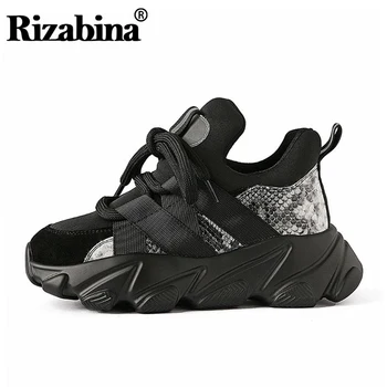 Rizabina Women Real Leather Sneakers Snakeskin Pattern Fashion Casual Platform Shoes Woman Lace Up Outdoor Sneaker Size 35-42
Rizabina Women Real Leather Sneakers Snakeskin Pattern Fashion Casual Platform Shoes Woman Lace Up Outdoor Sneaker Size 35-42