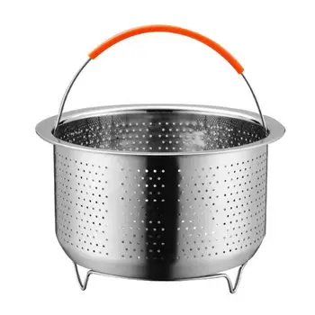 Stainless Steel Rice Cooking Steam Basket Instant Pot Pressure Cooker Anti-scald Steamer Multi-Function Fruit Cleaning Basket