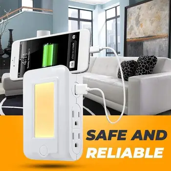 Power Adaptor LED Night Light 4-in-1 Inductive Power Adapter LED Night Light Socket
Power Adaptor LED Night Light 4-in-1 Inductive Power Adapter LED Night Light Socket