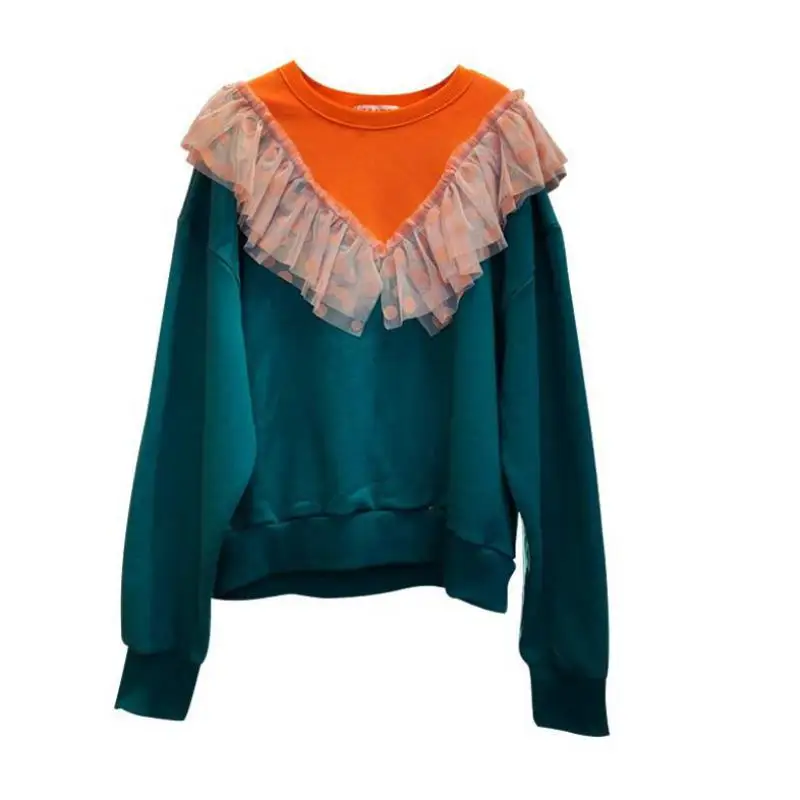 Korean Autumn Streetwear Hoodies Women Splicing Lace Patchwork Point Sweatshirts Women O Neck Long Sleeve Sweatshirt
Korean Autumn Streetwear Hoodies Women Splicing Lace Patchwork Point Sweatshirts Women O Neck Long Sleeve Sweatshirt