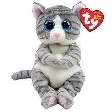 

New 15CM Ty Beanie Belly Sparkly Blue Glitter Eyes Mitzi Grey Tabby Cat Cute Plush Stuffed Animals Toy Kids Doll Birthday Gift