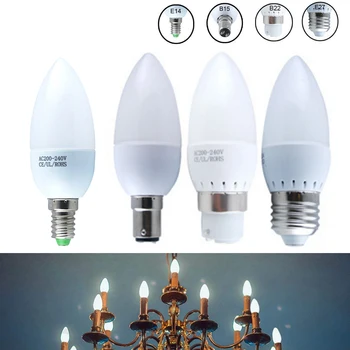 AC85-265V LED Bulb Lamp 3W 5W Lampada Led E14 E27 B15 B22 LED Smart Bulb Chandlier Lamp Ampoule Bombillas Candle Light
AC85-265V LED Bulb Lamp 3W 5W Lampada Led E14 E27 B15 B22 LED Smart Bulb Chandlier Lamp Ampoule Bombillas Candle Light