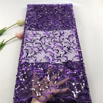 Nigerian Lace Fabrics 5yard 3D Sequins lace fabric net lace fabric 2019 Sequins, Purple Lace fabric for haute couture dress
Nigerian Lace Fabrics 5yard 3D Sequins lace fabric net lace fabric 2019 Sequins, Purple Lace fabric for haute couture dress