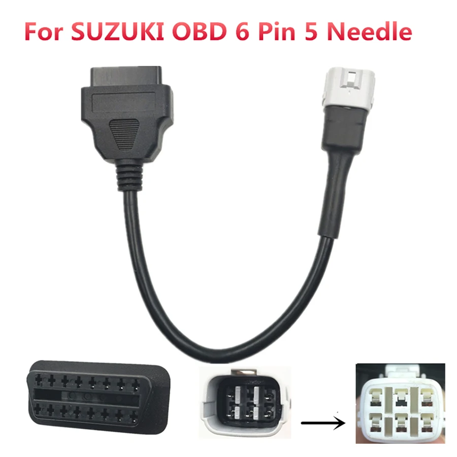 Motorcycle 16 pin female socket to 6 pin male plug Adapter OBD2 6 Pin 5 Needles diagnostic Cable For SUZUKI Scooter
Motorcycle 16 pin female socket to 6 pin male plug Adapter OBD2 6 Pin 5 Needles diagnostic Cable For SUZUKI Scooter
