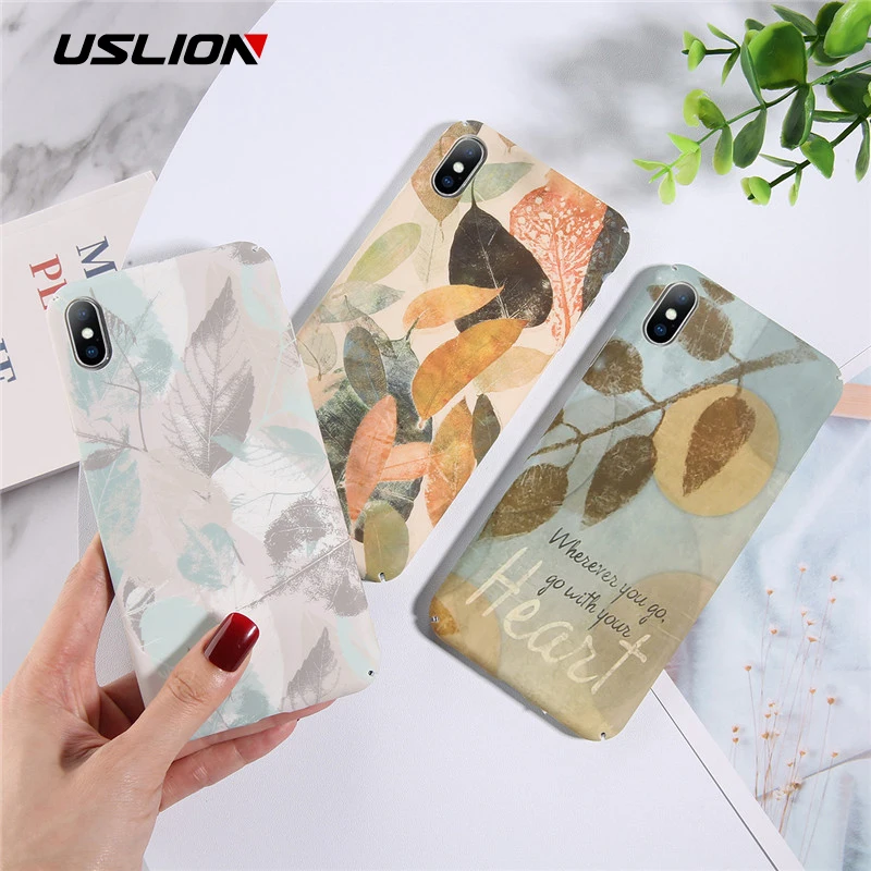 USLION Classical Painted Leaf Matte Phone Case For iphone X 7 6 6S 8 Plus XR XS Max Ultra Slim Frosted Hard PC Back Cover Fundas
USLION Classical Painted Leaf Matte Phone Case For iphone X 7 6 6S 8 Plus XR XS Max Ultra Slim Frosted Hard PC Back Cover Fundas