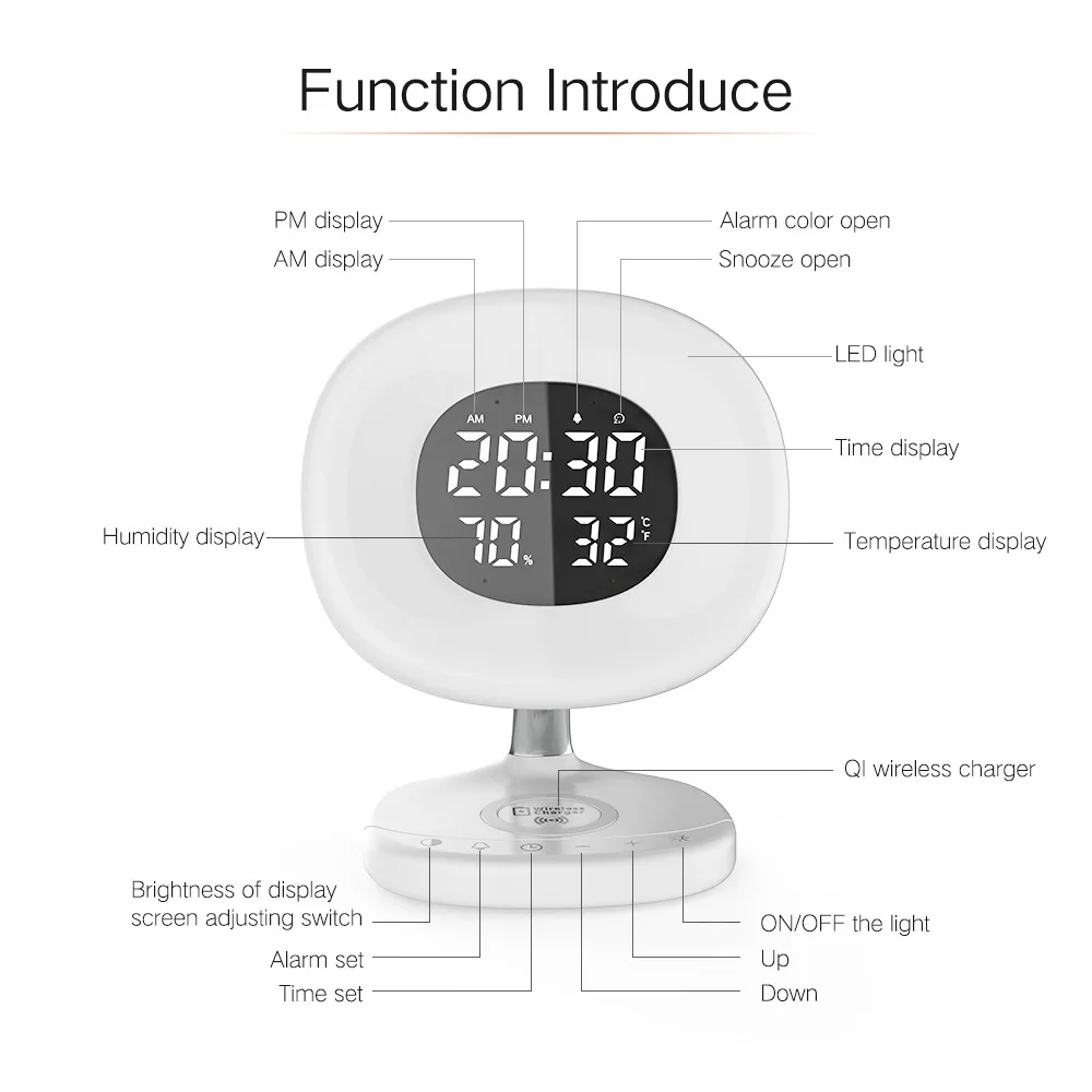 New Style D7 Simulation Sunrise Wake-up Feature Wake-up Light Wireless Charger Lamp
New Style D7 Simulation Sunrise Wake-up Feature Wake-up Light Wireless Charger Lamp
