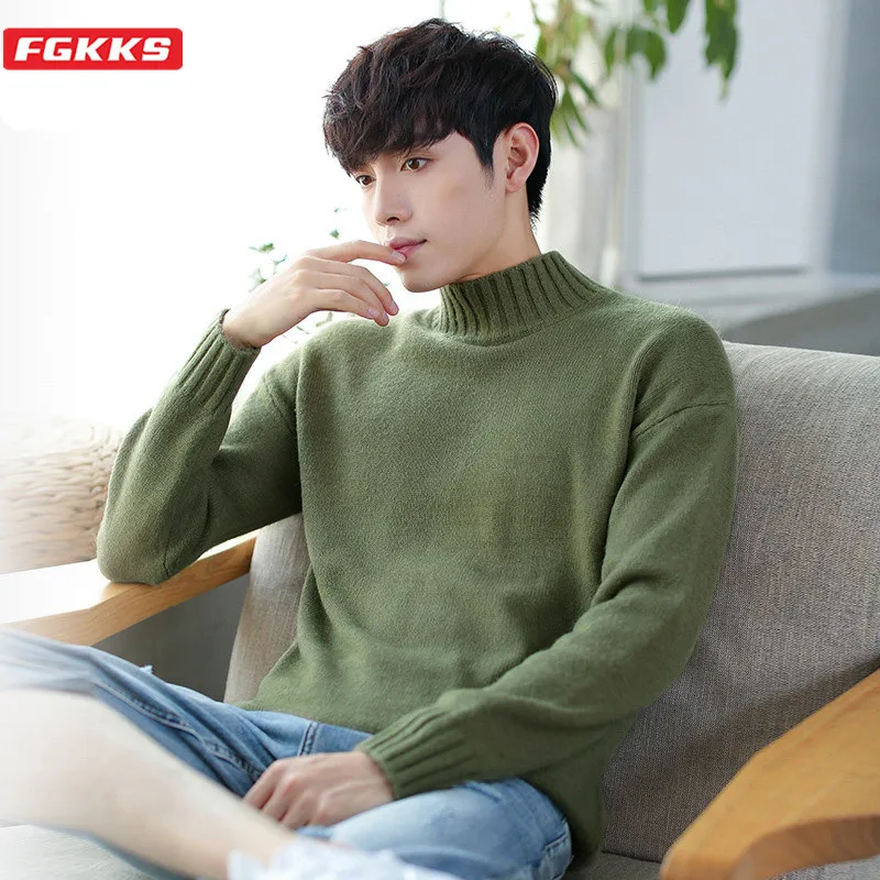 FGKKS Men Turtleneck Sweater Trend Brand Men's Slim Fit Wild Pullover Sweater Fashion Solid Color Casual Sweaters Male
FGKKS Men Turtleneck Sweater Trend Brand Men's Slim Fit Wild Pullover Sweater Fashion Solid Color Casual Sweaters Male