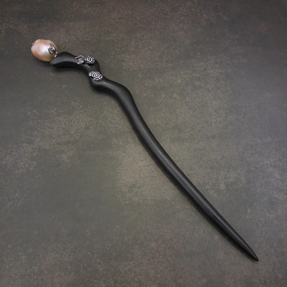 Baroque Freshwater Pearl Silver Ebony Hair Stick Thai Silver Wooden Hair Fork Chinese Hairpin Hair Accessories Pince WIGO1107
Baroque Freshwater Pearl Silver Ebony Hair Stick Thai Silver Wooden Hair Fork Chinese Hairpin Hair Accessories Pince WIGO1107
