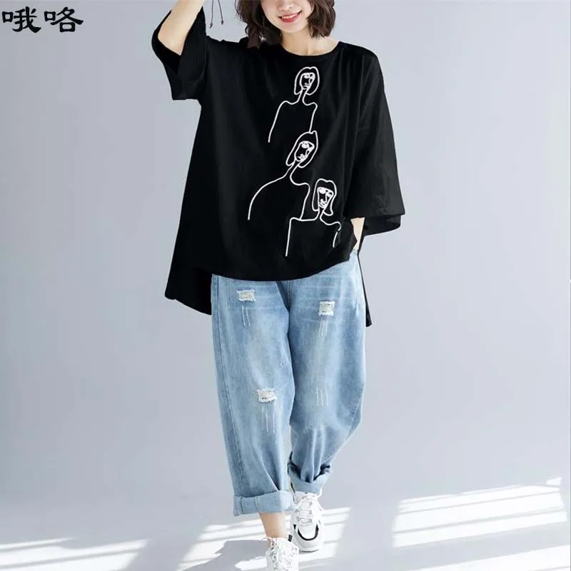Summer Plus Size Cotton Linen Print T-Shirt Women Vintage Korean Casual Loose Tops T-Shirt Female 2020 Clothes Tops Streetwear
Summer Plus Size Cotton Linen Print T-Shirt Women Vintage Korean Casual Loose Tops T-Shirt Female 2020 Clothes Tops Streetwear
