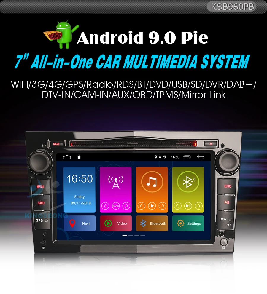 Top DAB+ Autoradio Car stereo for Opel Corsa Vectra Zafira Astra Vivaro Signum Android 9.0 WIFI+DVD GPS Radio OBD DVT-IN Bluetooth 0