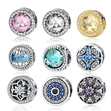 COLOGO 100% Echt 925 Sterling Zilveren 10 Kleuren Crystal Stralende Harten Charm Fit WST Bedelarmband DIY Authentieke S925 Sieraden(China)