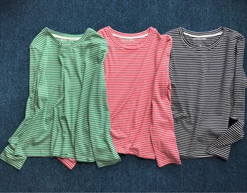 Women T-shirt Classic Tri-Color Stripe Soft Cotton Long Sleeve Round Neck T-Shirt Undershirt 
Women T-shirt Classic Tri-Color Stripe Soft Cotton Long Sleeve Round Neck T-Shirt Undershirt