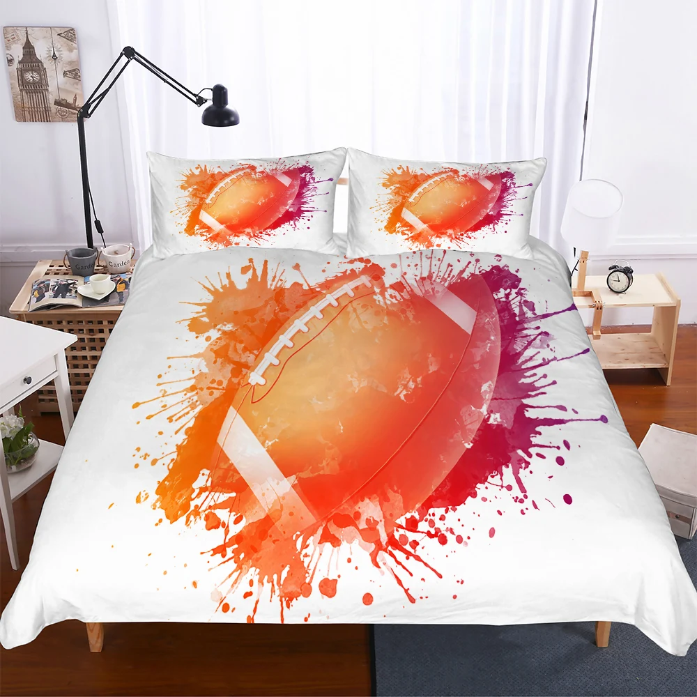 Bed Linen Cotton Quilts and Comforters Football Printed Queen Size Bed Cover Set Boy Home Textile
Bed Linen Cotton Quilts and Comforters Football Printed Queen Size Bed Cover Set Boy Home Textile
