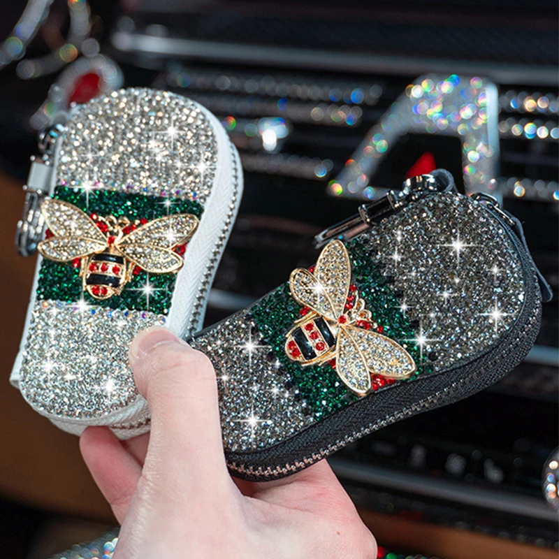 car key cover fob case wallet with rhinestone inlay universal use for car key home key use girls women gift lovely bee Boutique
car key cover fob case wallet with rhinestone inlay universal use for car key home key use girls women gift lovely bee Boutique